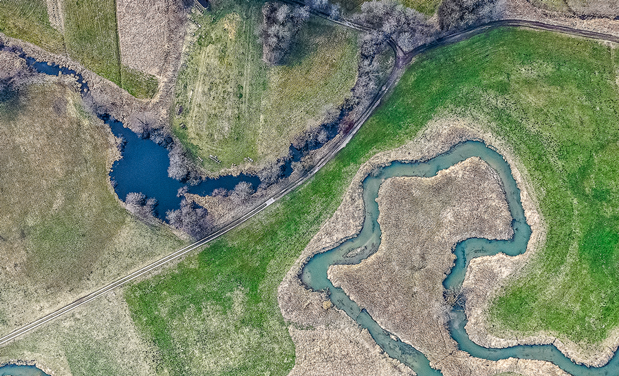 Nature with lakes